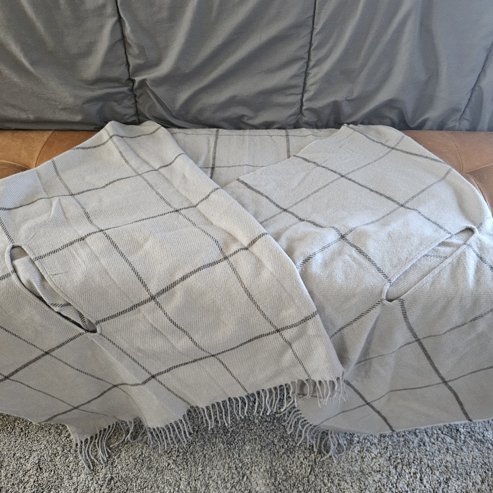 Madewell Gray Plaid Wrap